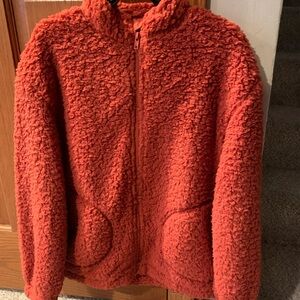 New Wonder Nation XL 14-16 Plush Full Zip Orange Jacket